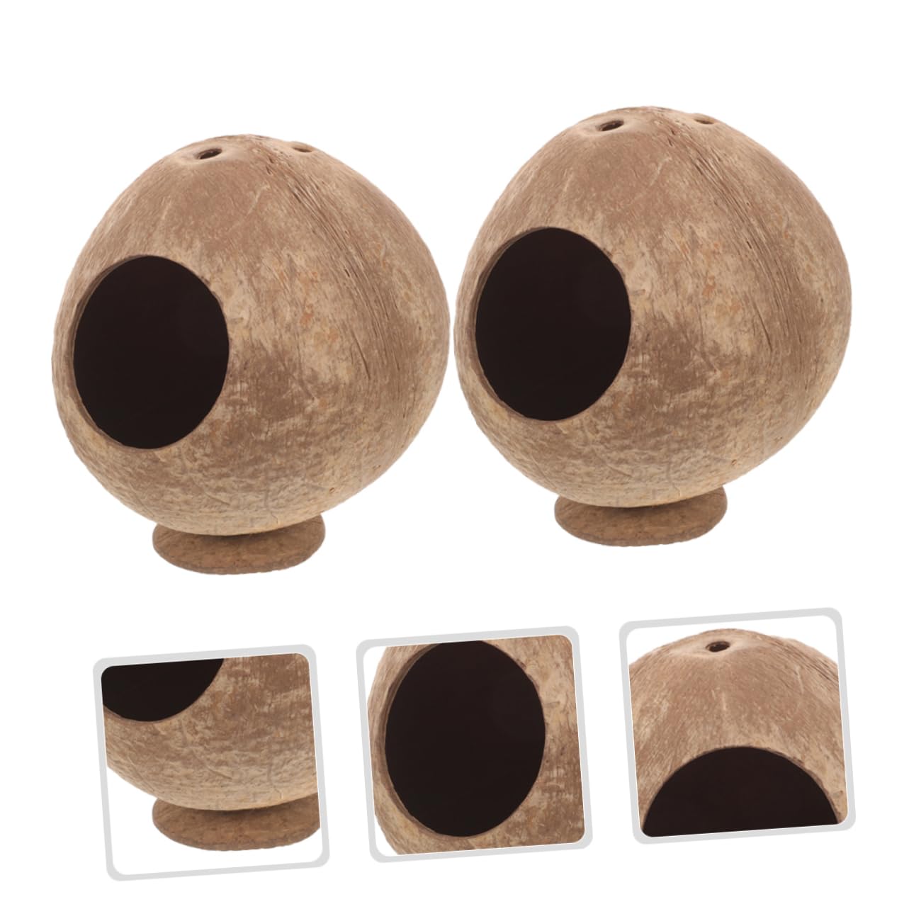 COLLBATH Zartes Hamsterversteck Kokosnusshaus 2 Stück aus Kokosschale