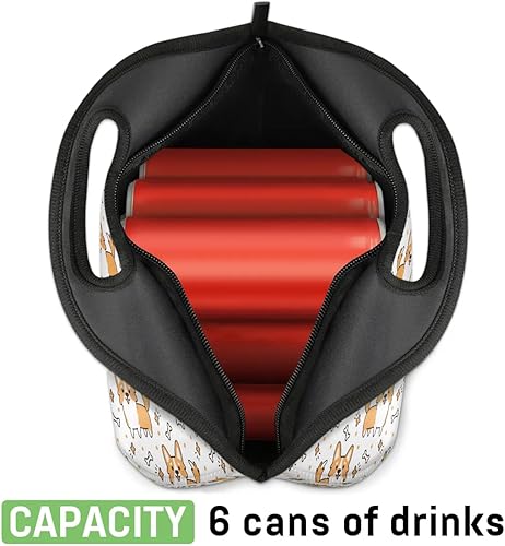 Miniatura 5 de Bolsa de almuerzo de neopreno, bonita caja de almuerzo de neopreno para perros, bolsa de neopreno reutilizable, bolsa de picnic, contenedor de