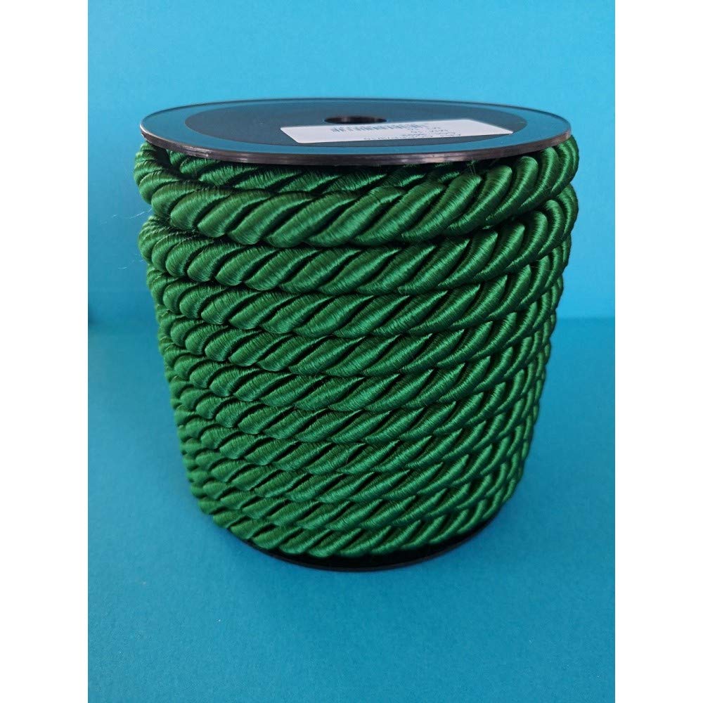 Twisted Cord Rope Round Cordon Trimmings for DIY Craft Shabby Chic Diameter Mm.10 Pack Mt.10, Green Bottle 3692