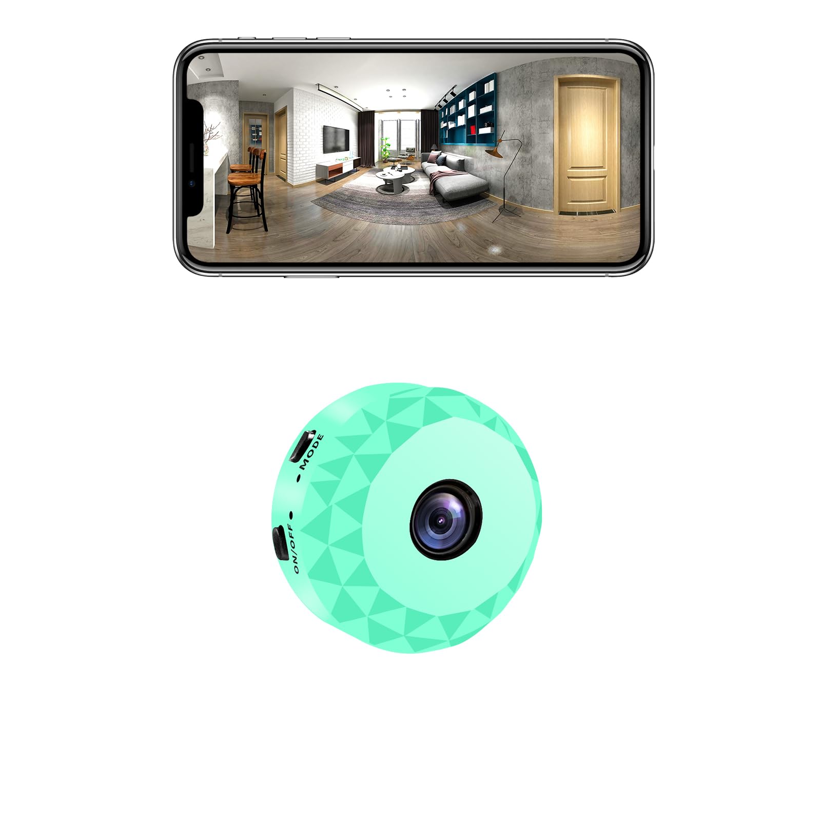 1080P WiFi Spy Camera Hidden Camera with Motion Detection Wireless Indoor Security Camera for Smart Home Surveillance Nanny Cam Long-Lasting Battery Spy Cam with App Control (Aquamarine)