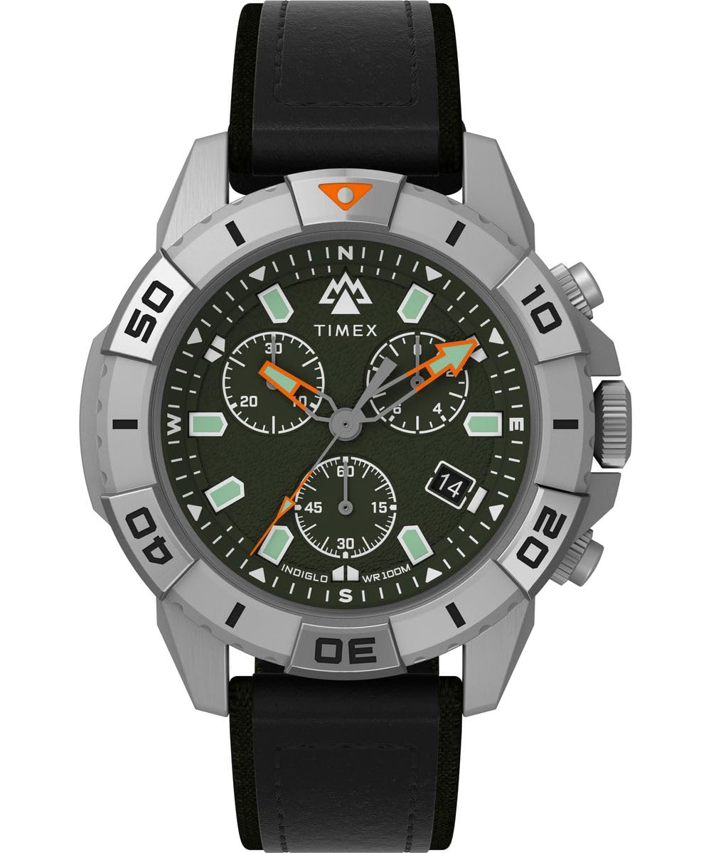Timex Men's Chronograph Quartz Watch with a Leather Strap Ridge Chrono