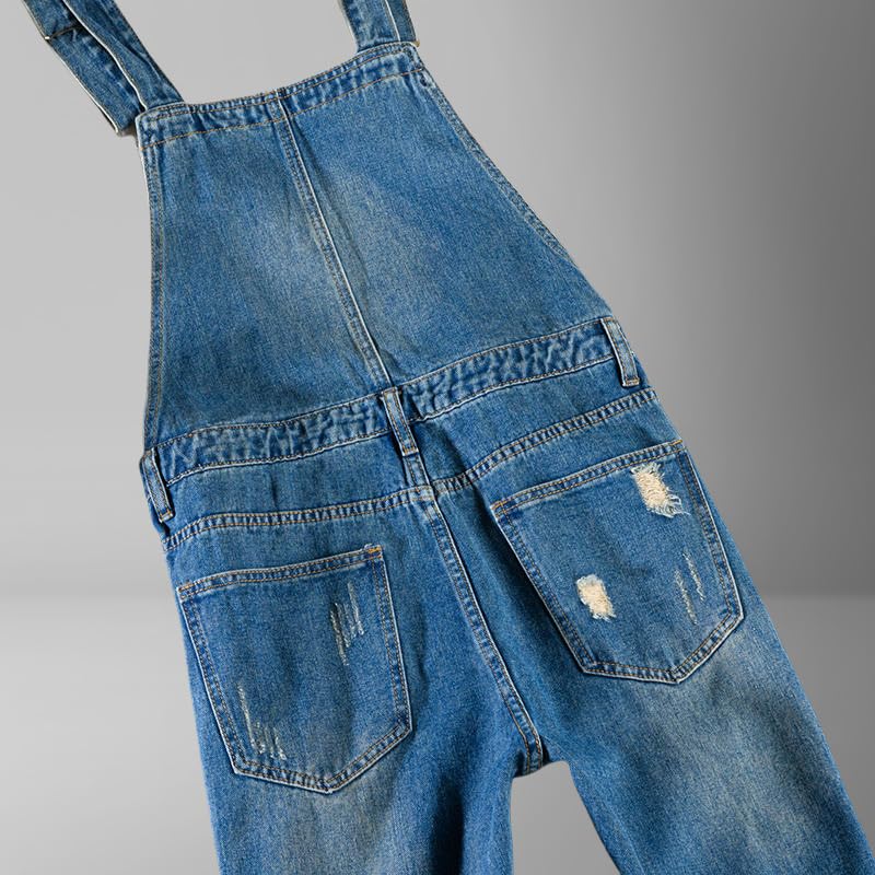 Salopette vintage déchirée pour silhouette élancée et style sans effort - 4