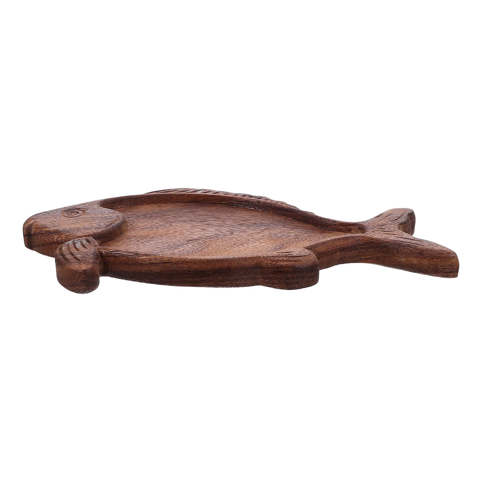 Mikikit Vassoio Per Alimenti Forma Di Pesce in Legno Di Noce Vassoio Per Antipasti Per Sushi Giapponese Verdure Salumi Formaggi Dessert e Frutta Secca