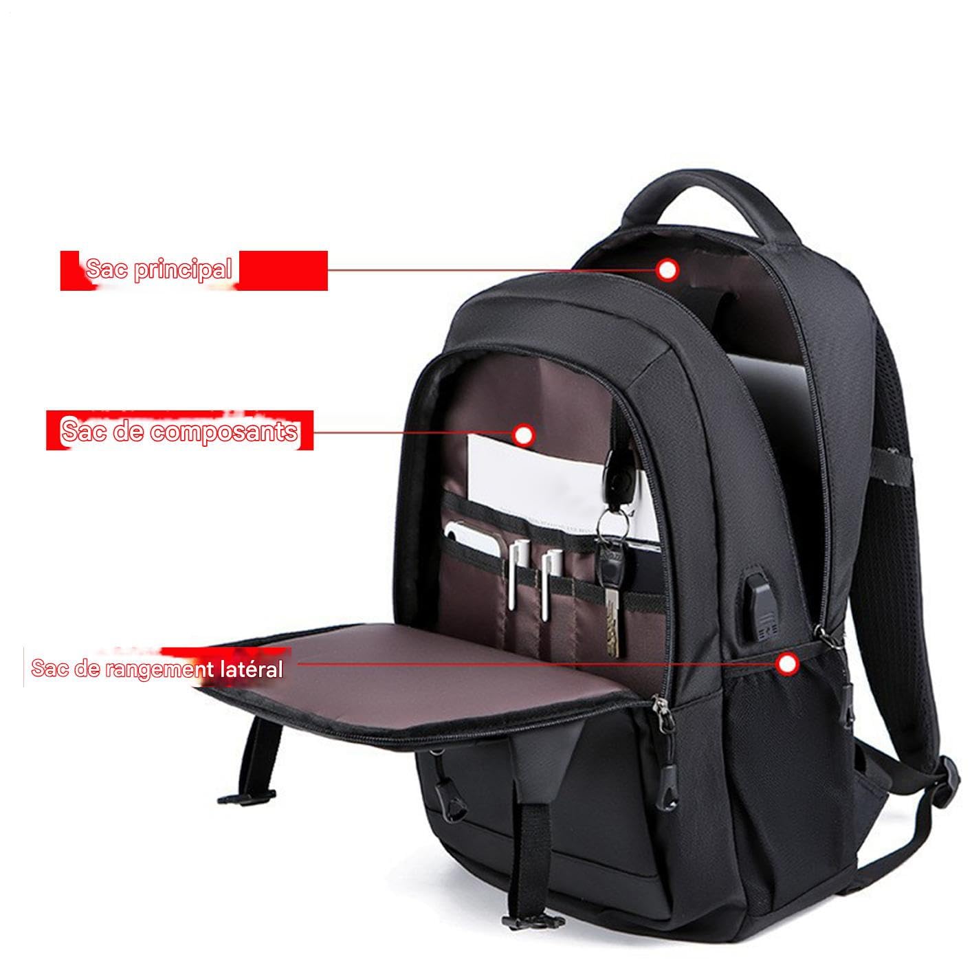 Zaino per computer – Borsa da viaggio Aerata – Zaino da viaggio all'aperto | per Professionisti d'affari Ufficio Viaggiatori Giocatori Insegnanti Riunioni Attività All'aperto