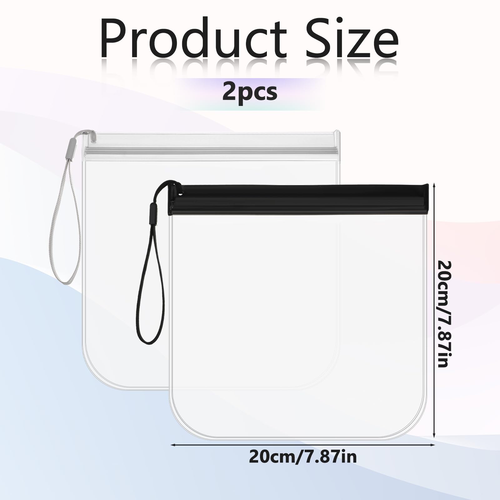 2Pcs Clear Toiletry Bag, TSA Approved Toiletry Bag Reusable Quart Bags for Travel Carry on Travel Accessories Bag Waterproof & Leakproof Bags for Liquids Cosmetics Airport Security