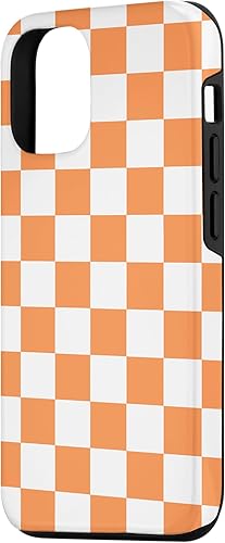 Miniatura 2 de Funda clásica con patrón de tablero de ajedrez naranja y blanco a cuadros para iPhone 13
