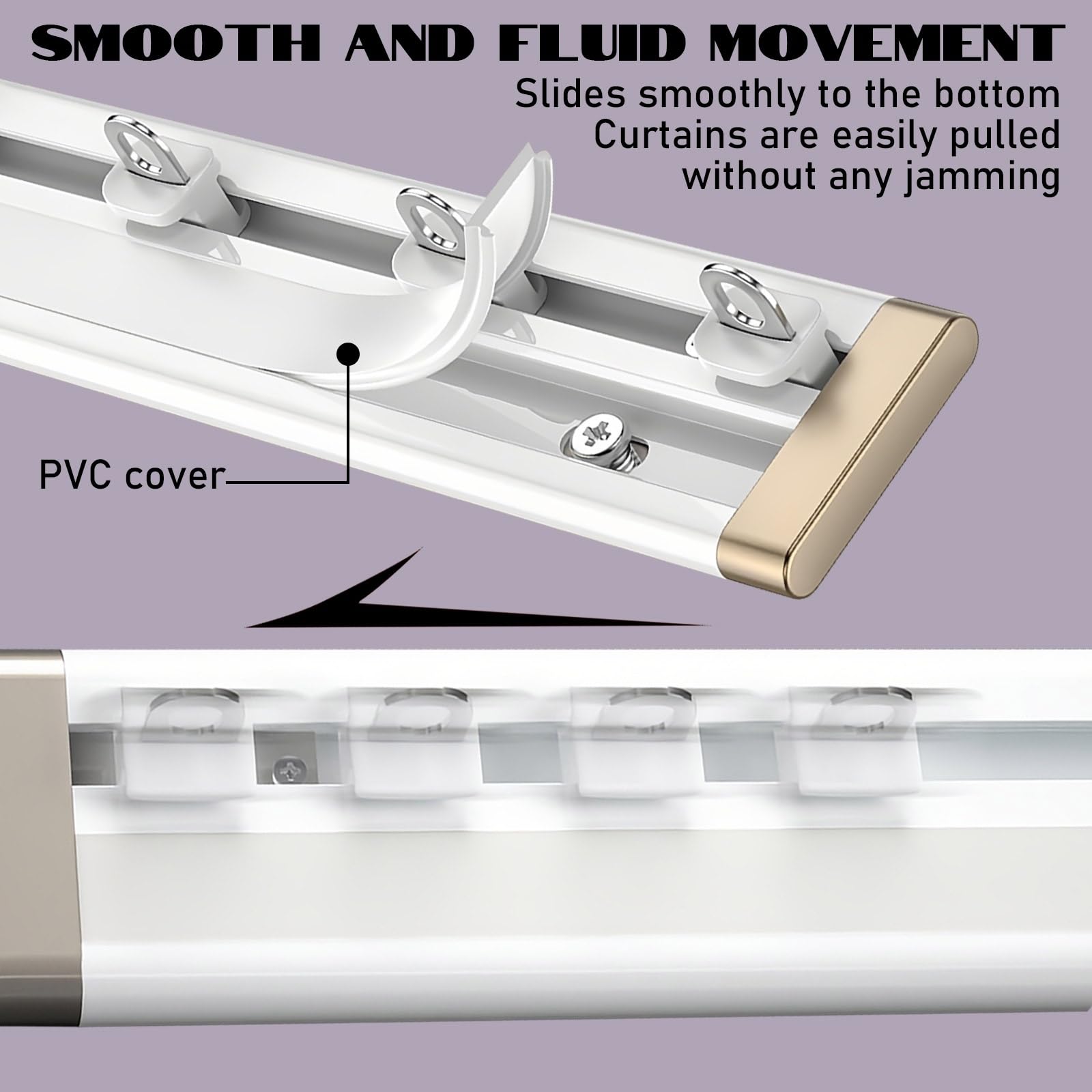 Sistema TrackGlide ain de aluminio ultrafino con accesorios Easy Inllat para habitaciones Livi, hoteles, oficina, dormitorio, divisor de habitación de 3 m x 1,5 m