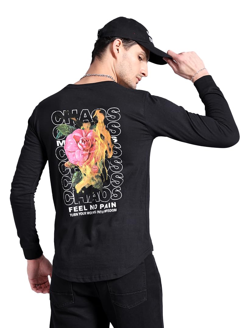 The Indian Garage Co Camiseta de cuello redondo con estampado gráfico en la espalda para hombre
