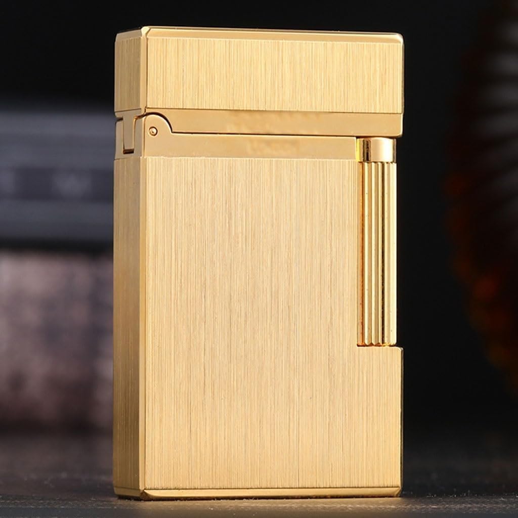 Double Flame Lighter Pure Copper Lighter Side Wheel Matte lighters - Refillable Butane lighters Flip lighters Outdoor Camping