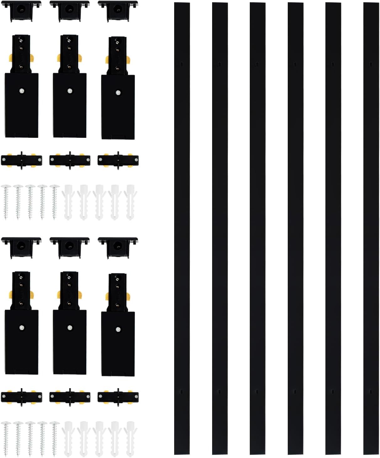 VANoopee H Track Lighting Rails Kit, 23FT H Type Track Rails Black with End Caps and