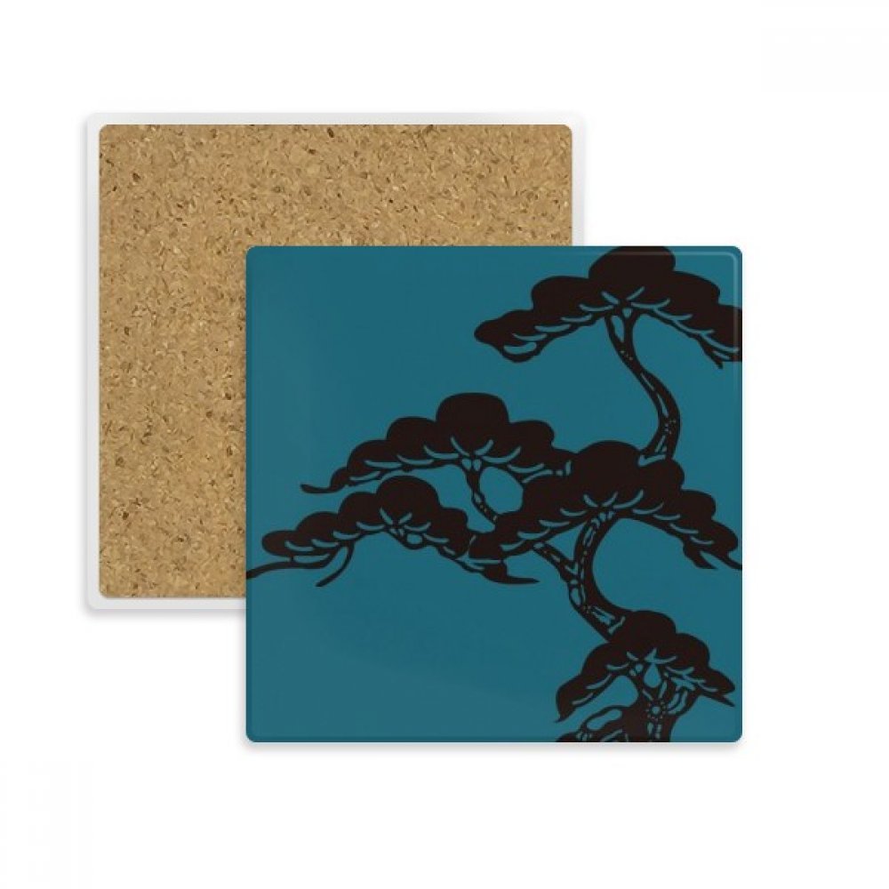 Dessous de verre absorbant en pierre style peinture japonaise pour tasse