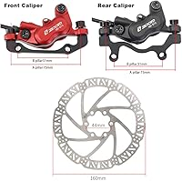 Vista 4 de JFOYH Zoom HB876 - Juego de frenos de disco hidráulico de 4 pistones para bicicleta de montaña, kit de freno de disco de bicicleta con rotores