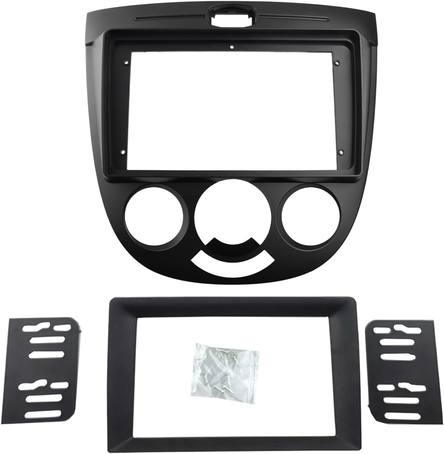 Radio Stereo Bezel for Chevrolet Lacetti Optra Suzuki Reno Daewoo Lacetti Buick Excelle Holden Viva Dash Installation Mount Trim Kit Fits 9" and Double Din (Black)