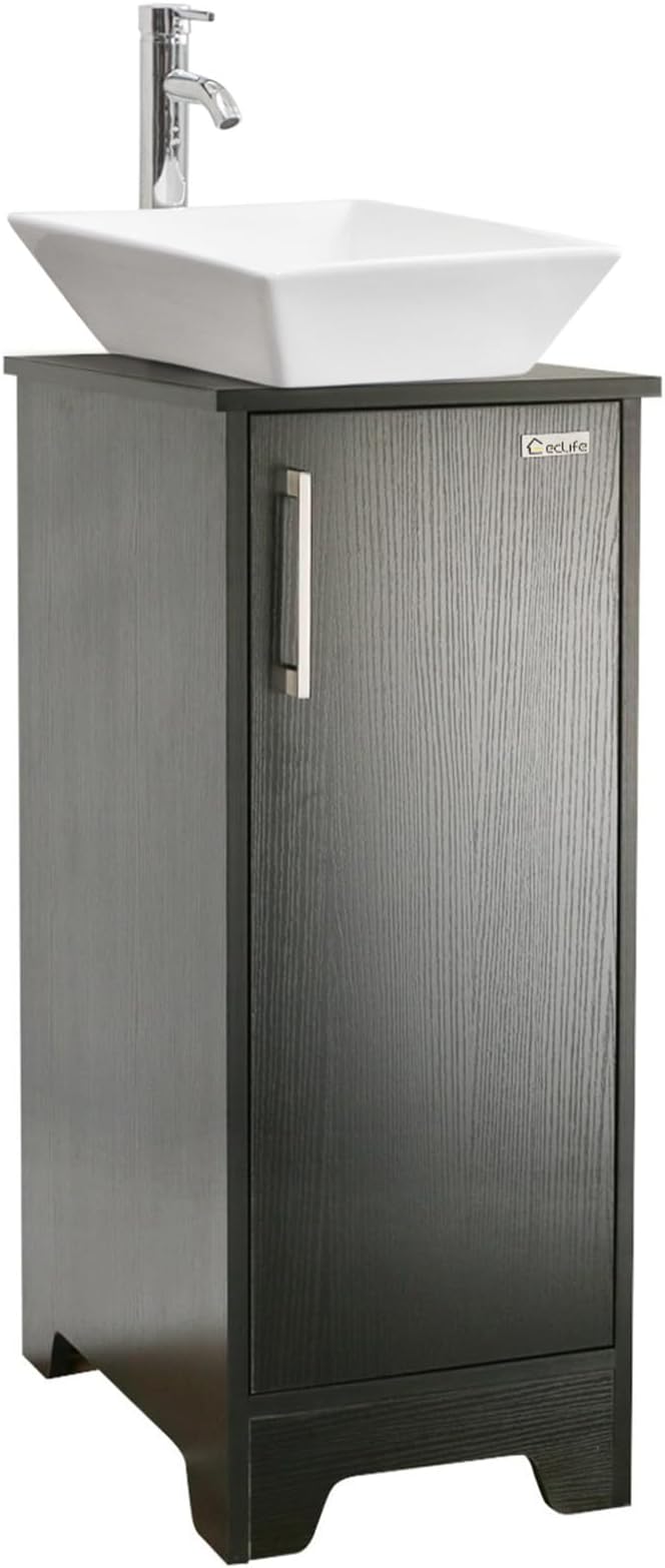 Renovators Supply Mahayla Small Bathroom Vanity Sink with Black