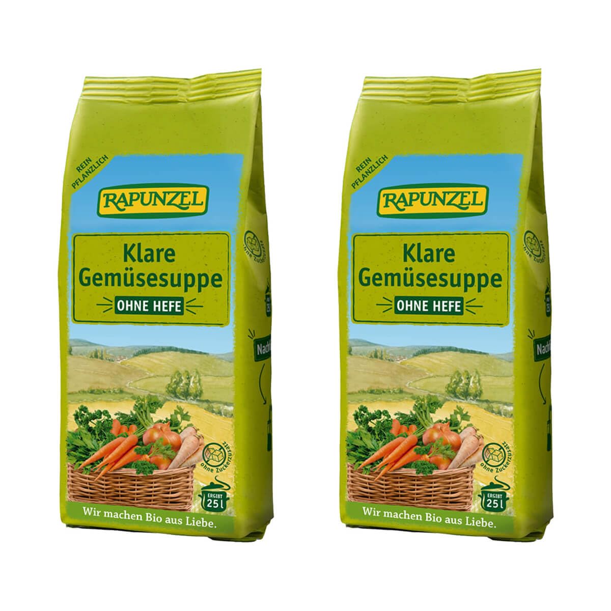 Rapunzel Klare Suppe ohne Hefe Nachfüllpack, 2er Pack (2 x 500 g) - Bio