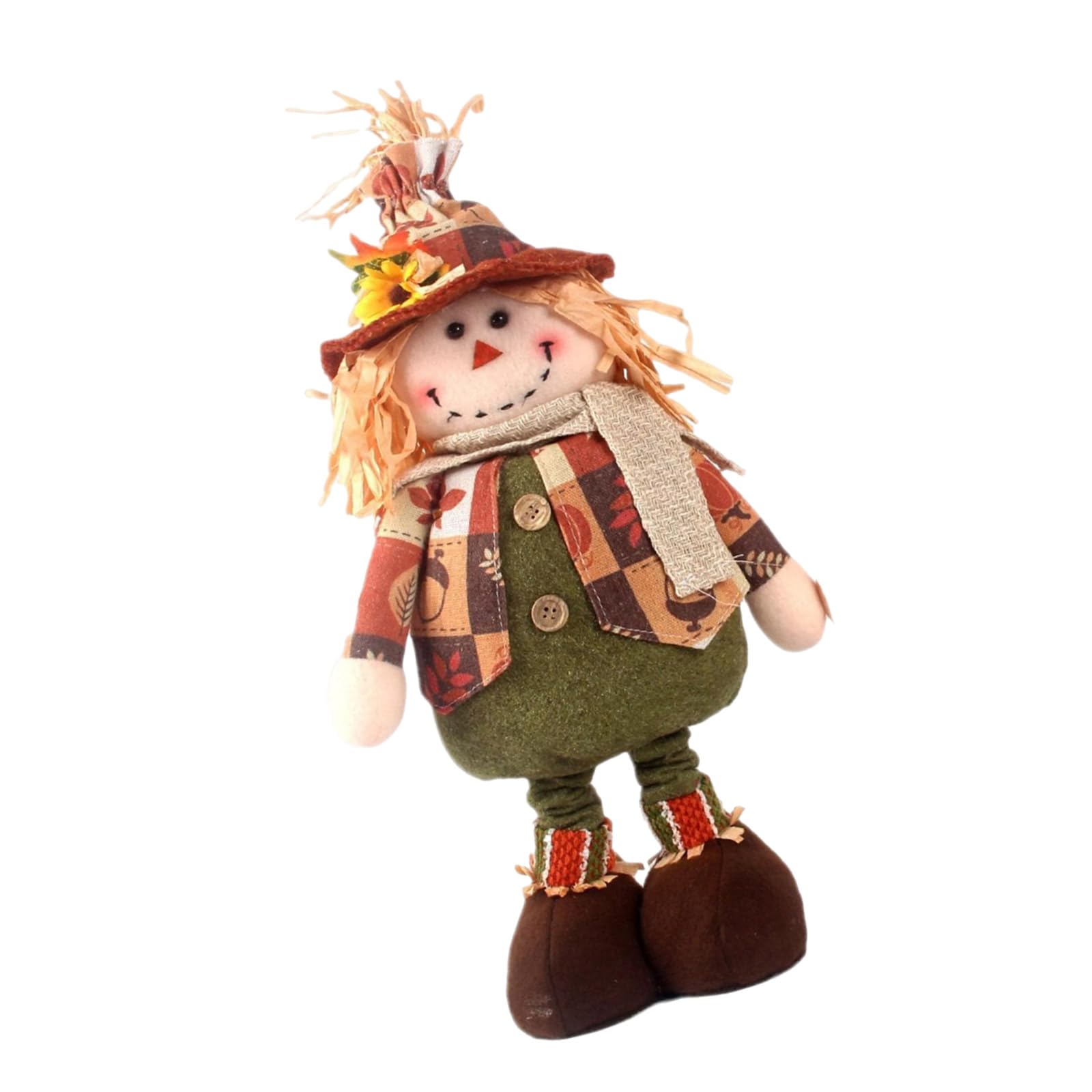 HDOYTXXM Autumn Harvest Standing Scarecrows Dolls Thanksgiving Stretchable Long Leg Plush Figurine for Home Desktop Shelf Decors Thanksgiving Harvest Plush Dolls