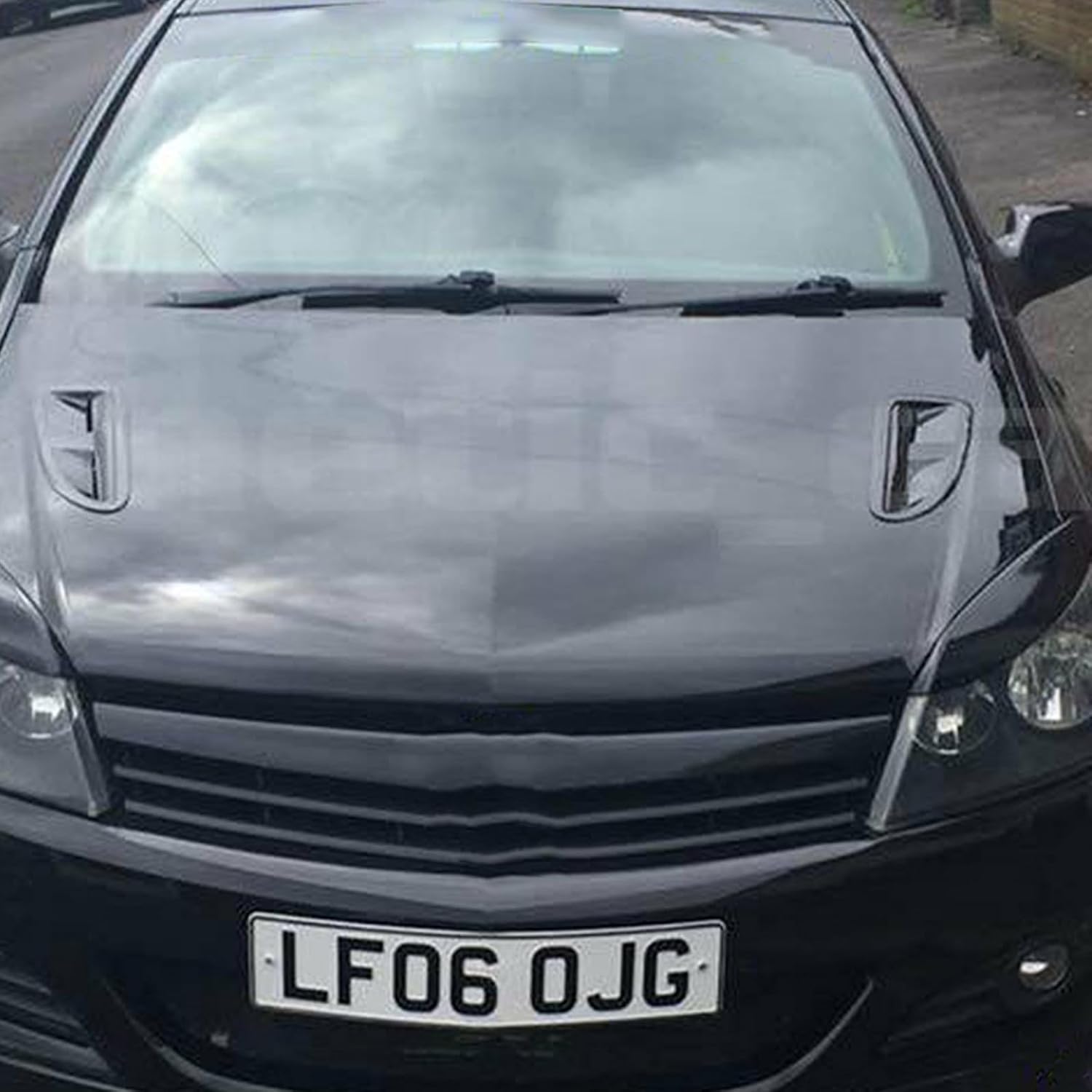 Auto Simulated Car Hood Vent Decor 1 Pair ABS Black Sticker