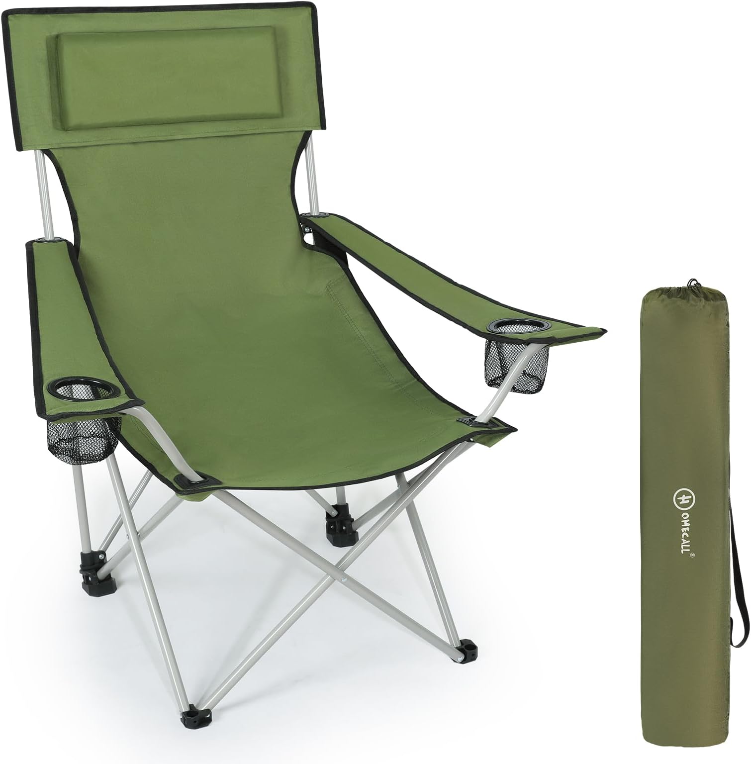 30001 Camping Chair, foldable, green, Armrests with Cupholder, 96.0 cm*79.0 cm*84.0 cm