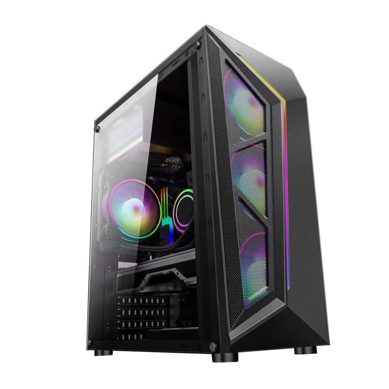 Boîtier PC ATX avec éclairage LED pour refroidir les composants gamer