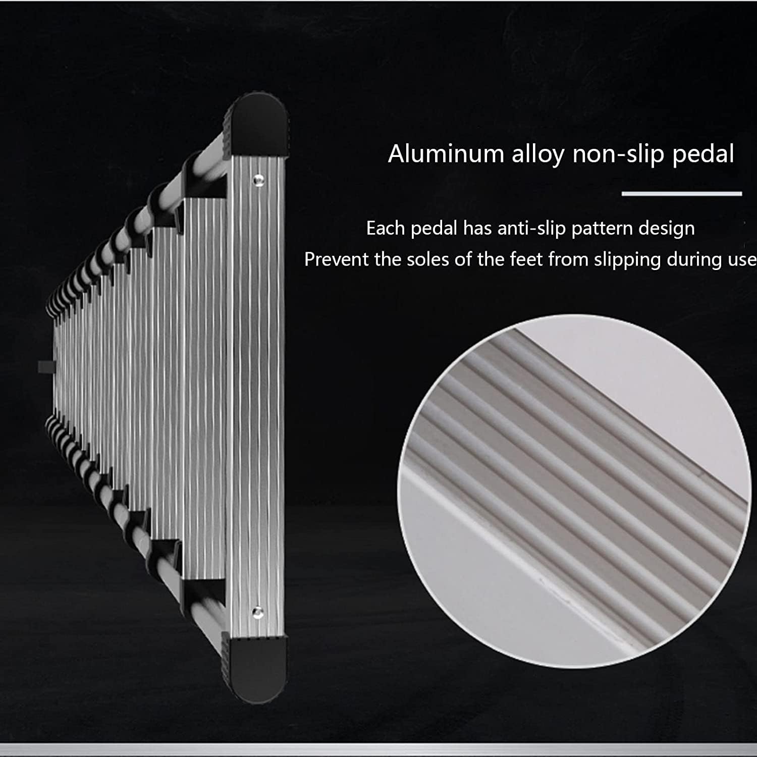 OKUOKA Ladders,Telesladder 2.3M Aluminum Telesladder Portable Loft Ladder Foldable Non-Slip Extendable for Outdoor Indoor Roof Work/8Ft/2.3M