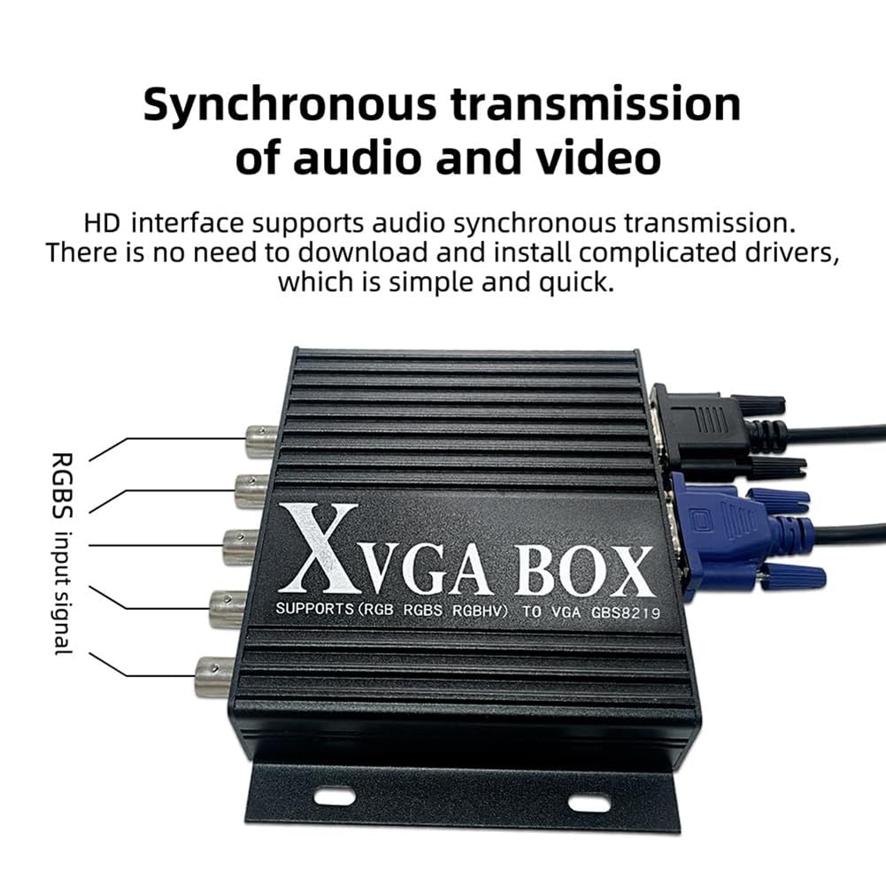 Convertidor de Vídeo Industrial XVGA Box RGB A VGA RGBS A VGA Convertidor de Vídeo para Monitor Industrial GBS-8219 Enchufe UE