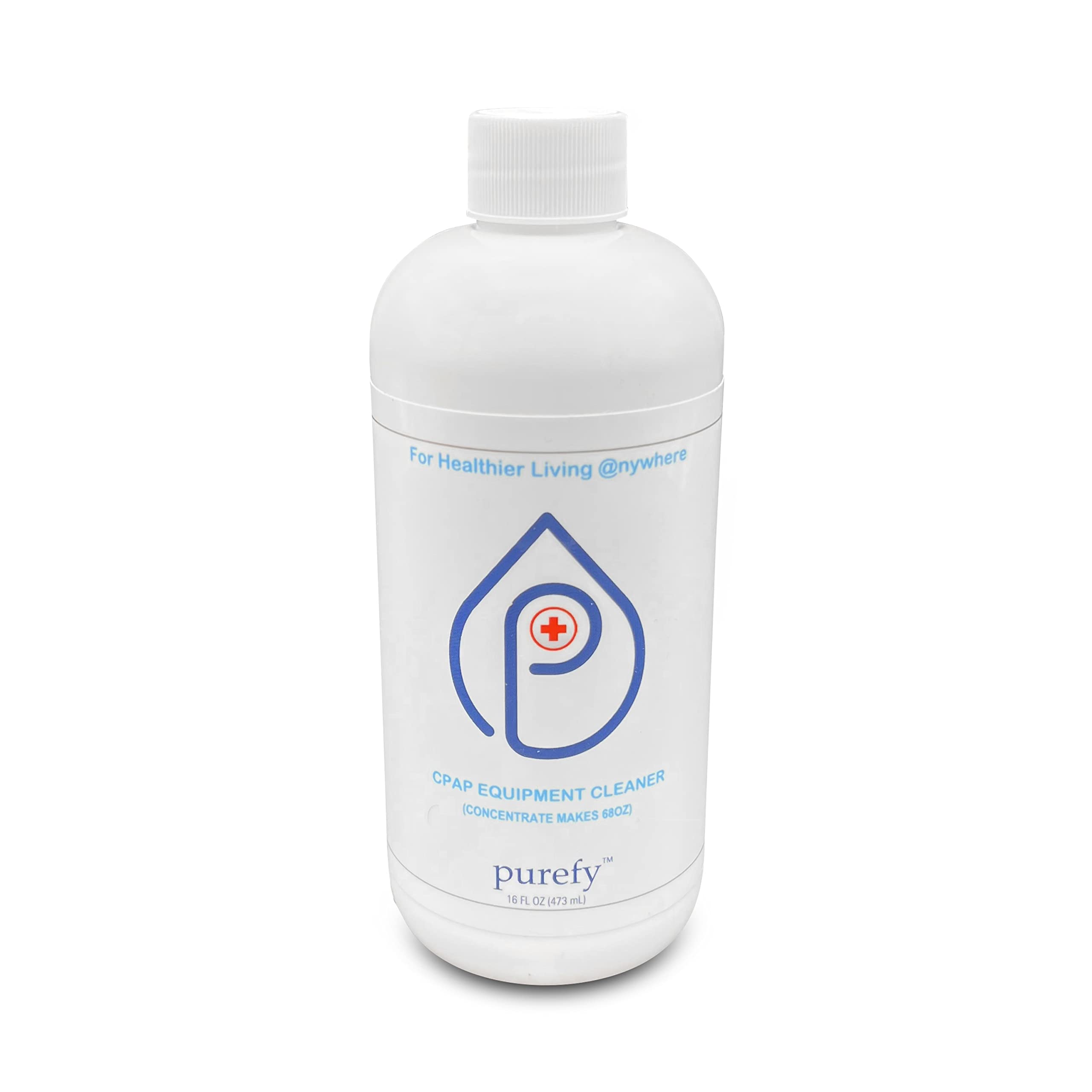 PUREFY CPAP Equipment Cleaner and Pre-wash (16oz Concentrate, makes 68oz). Hypochlorous Technology. No Rinse. No Residue. Unscented. Eliminate Contaminants and Odor