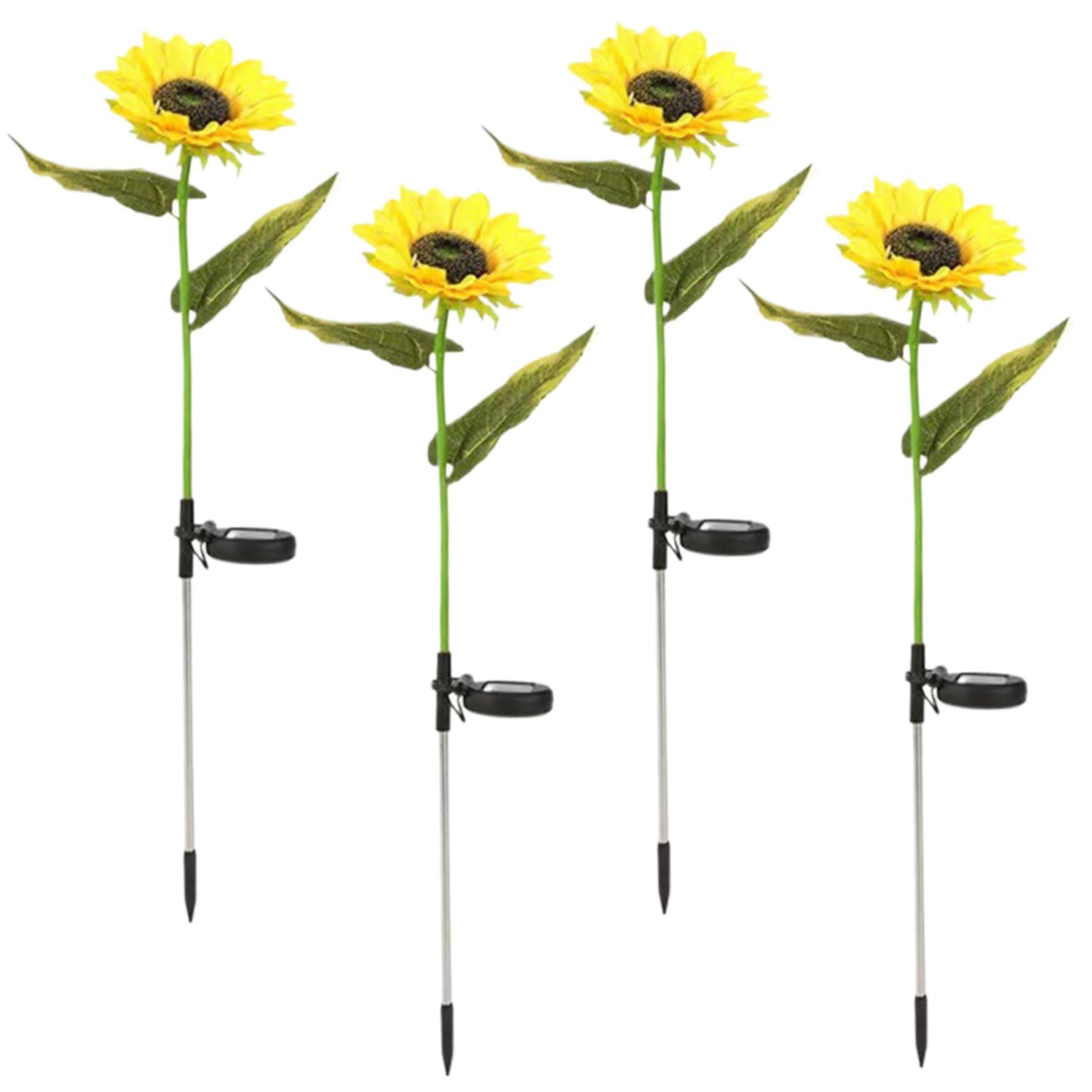 4 Packs Sunflower Solar Lights Outdoor Lifelike Solar Sunflowers IP44 Waterproof Garden Lights Auto On/Off Stake for Yard Pathway Garden Sunflower Decor