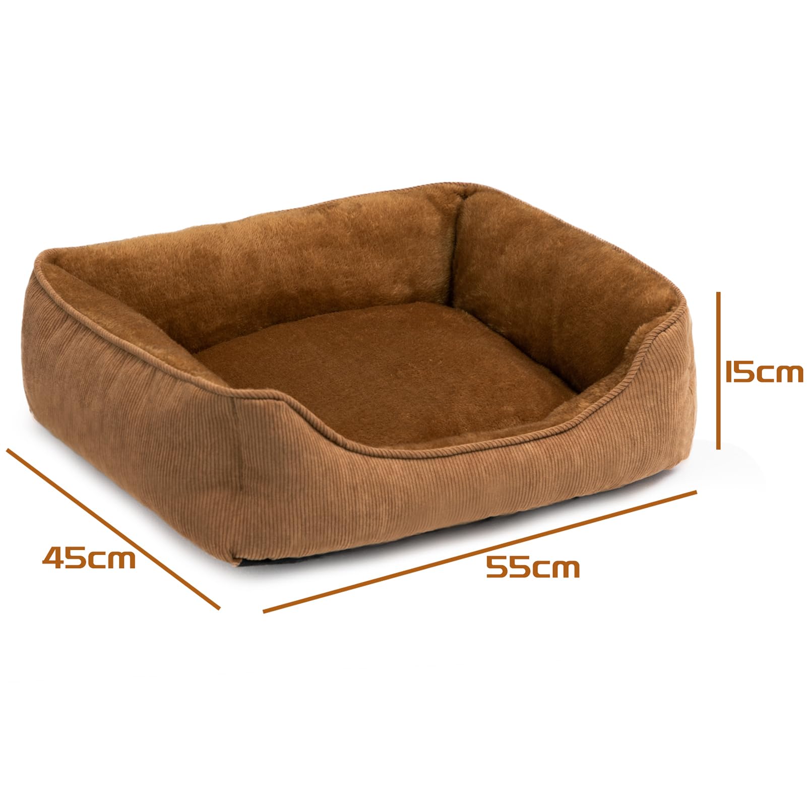 Hollypet Cat Bed Small Dog Bed Pet Bed for Cats and Puppy Soft Pet Sleeping Bed Breathable Pet Cushion, Brown(55 * 45 * 15cm) - Image 2