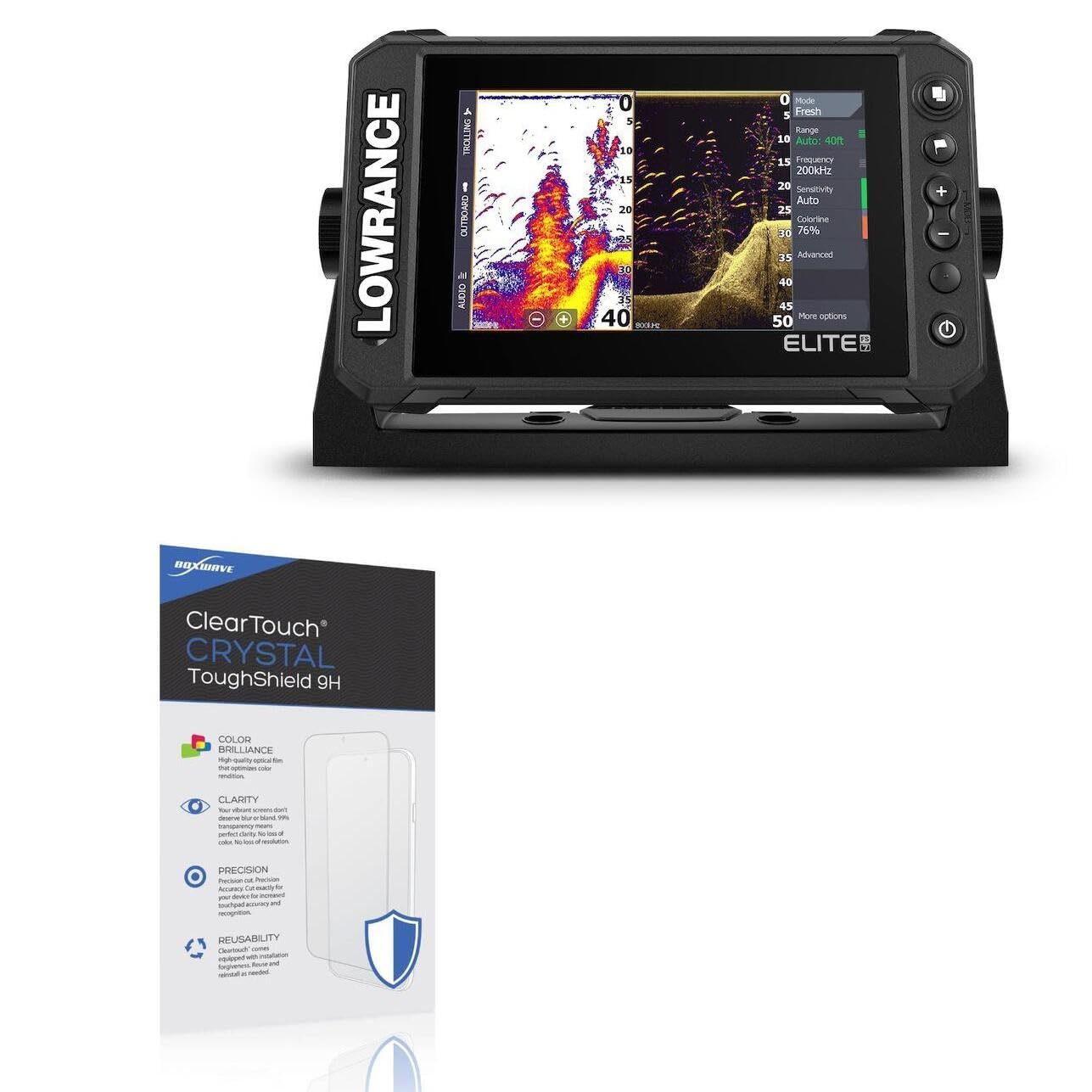 BoxWave Screen Protector Compatible with Lowrance Elite FS 7 - ClearTouch Crystal ToughShield 9H (2-Pack), Clear 9H Tough Flexible Film Screen Protector