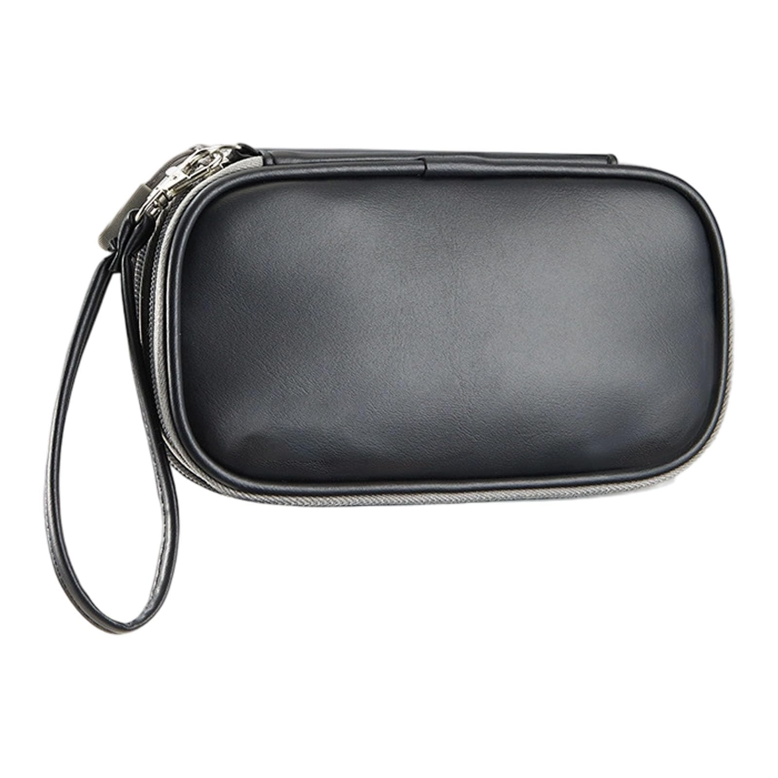 Compact Travel Cord Storage Bag PU Storage Bag Double Layer Design for Chargers Earphones Double Layer PU Cable Organizers