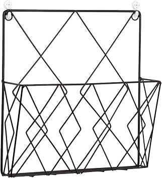 Magazine Holder Metal Wire Wall Mount Rack for File Newspaper Magazine Rack Organizer Holder Office Home Organization Black