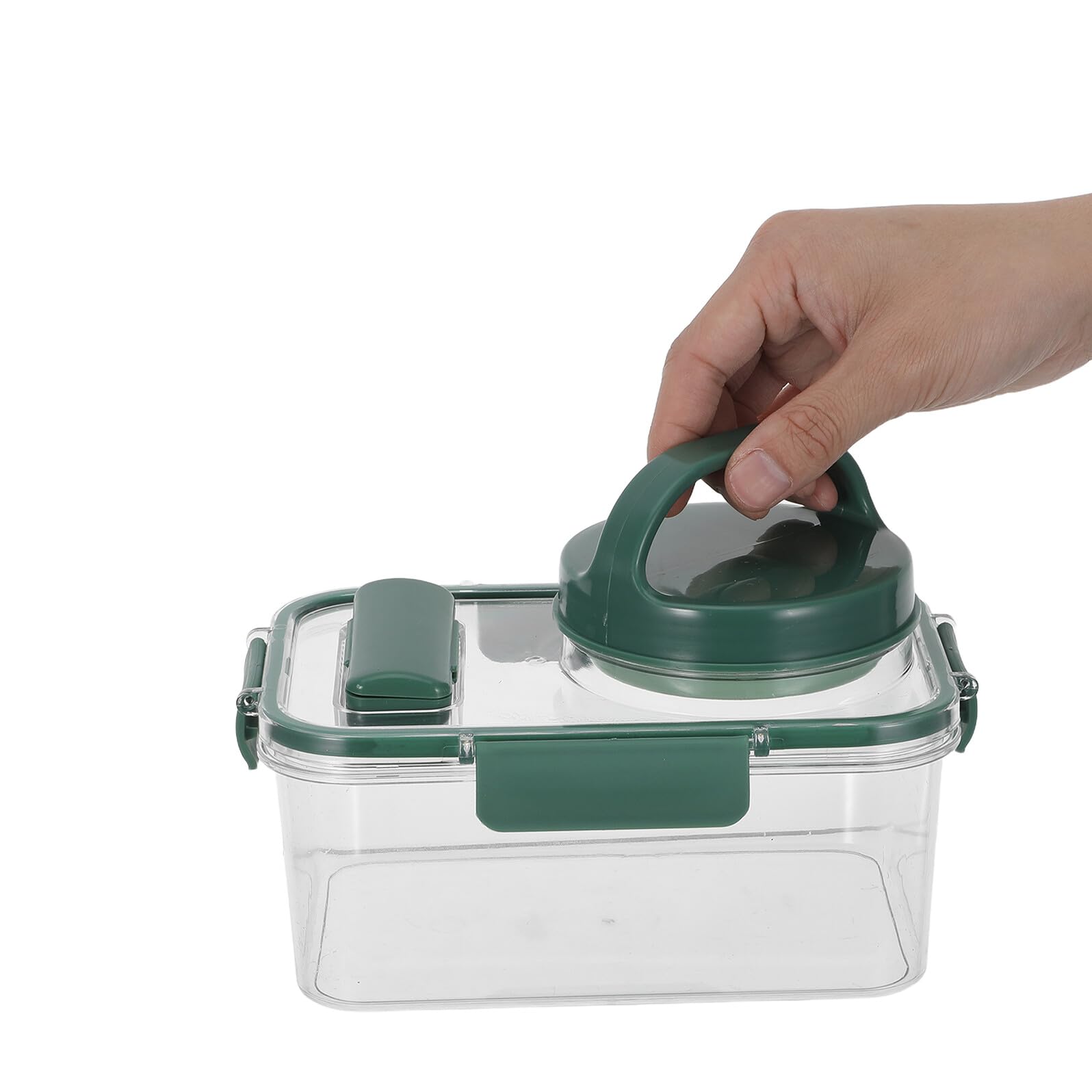 VALICLUD Bol para Ensalada con Tapa y Tenedor, Caja de Plástico Portátil y Hermética de Gran Capacidad para Oficina y Camping, con Vaso para Aderezo Incluido