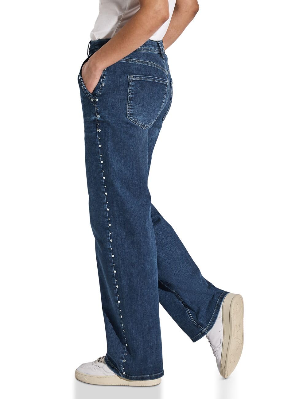 Street One Jean Large avec Rivets Femme