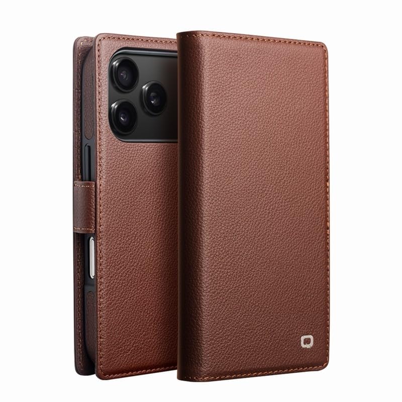 Étui iPhone 17 portefeuille marron idéal pour vos déplacements