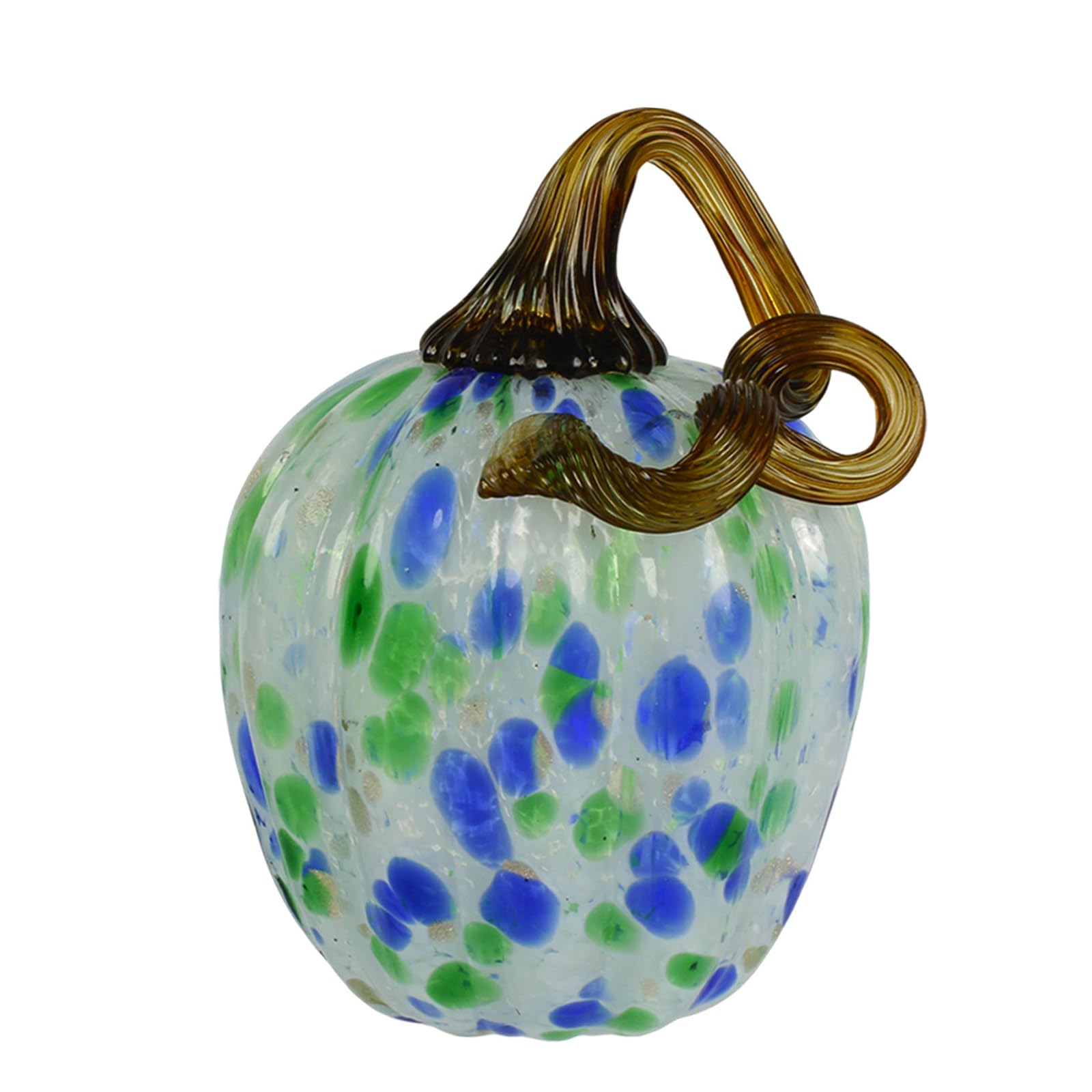 Pangboer E Seasonal Glass Pumpkin Decoration With Hand Blown Textur, Curled Display Loop, 13 X 9.5 Cm Seasonal Hom Decor Accent Glass Pumpkin Pendant Ornament Hand Blown Decor Fall Decoration Halloween Hom