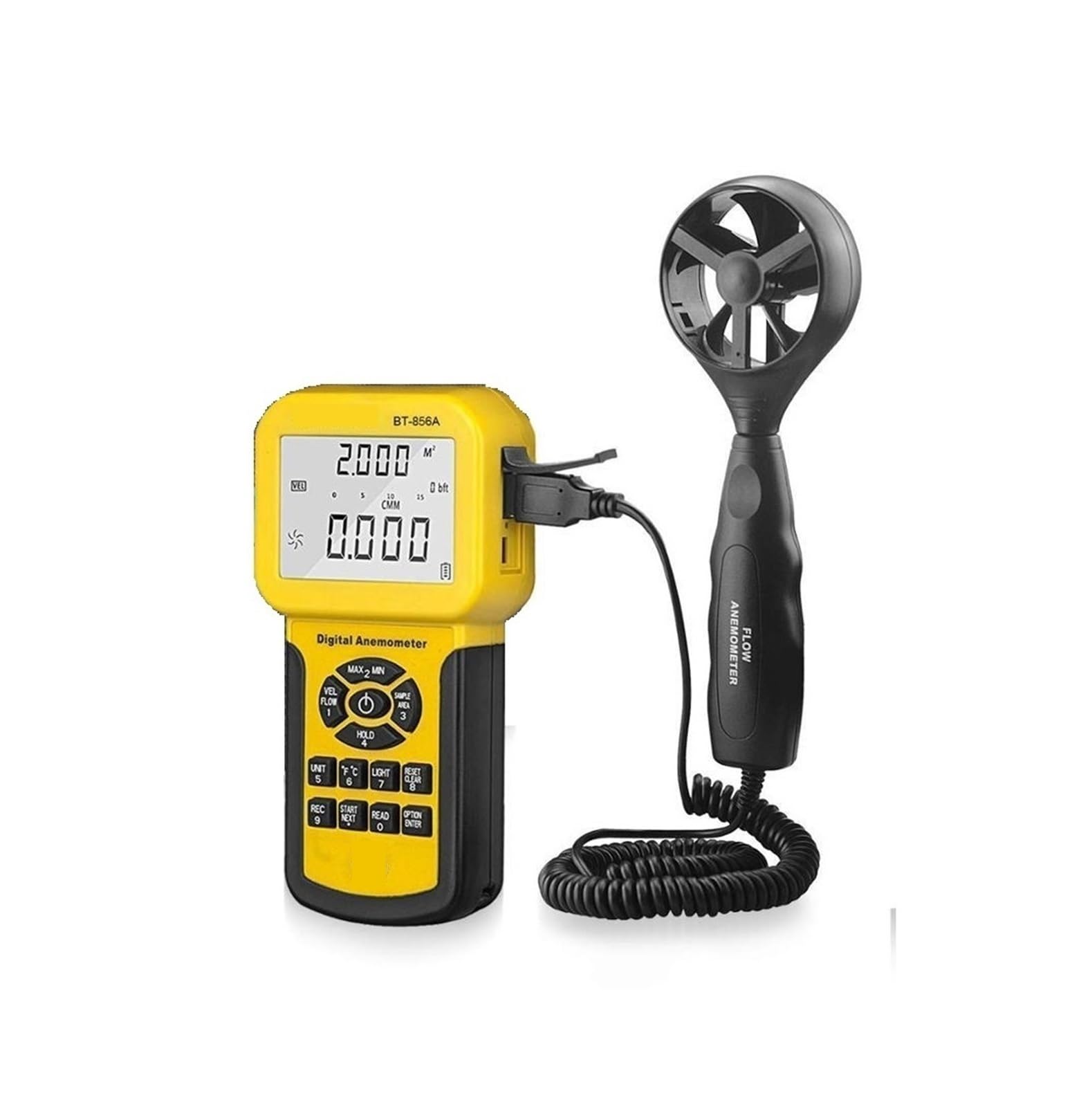 El Anemómetro Digital Mide La Velocidad Del Viento, El Flujo Del Viento, El Medidor De Temperatura Del Viento For El Medidor De Velocidad Del Flujo De Aire Con USB