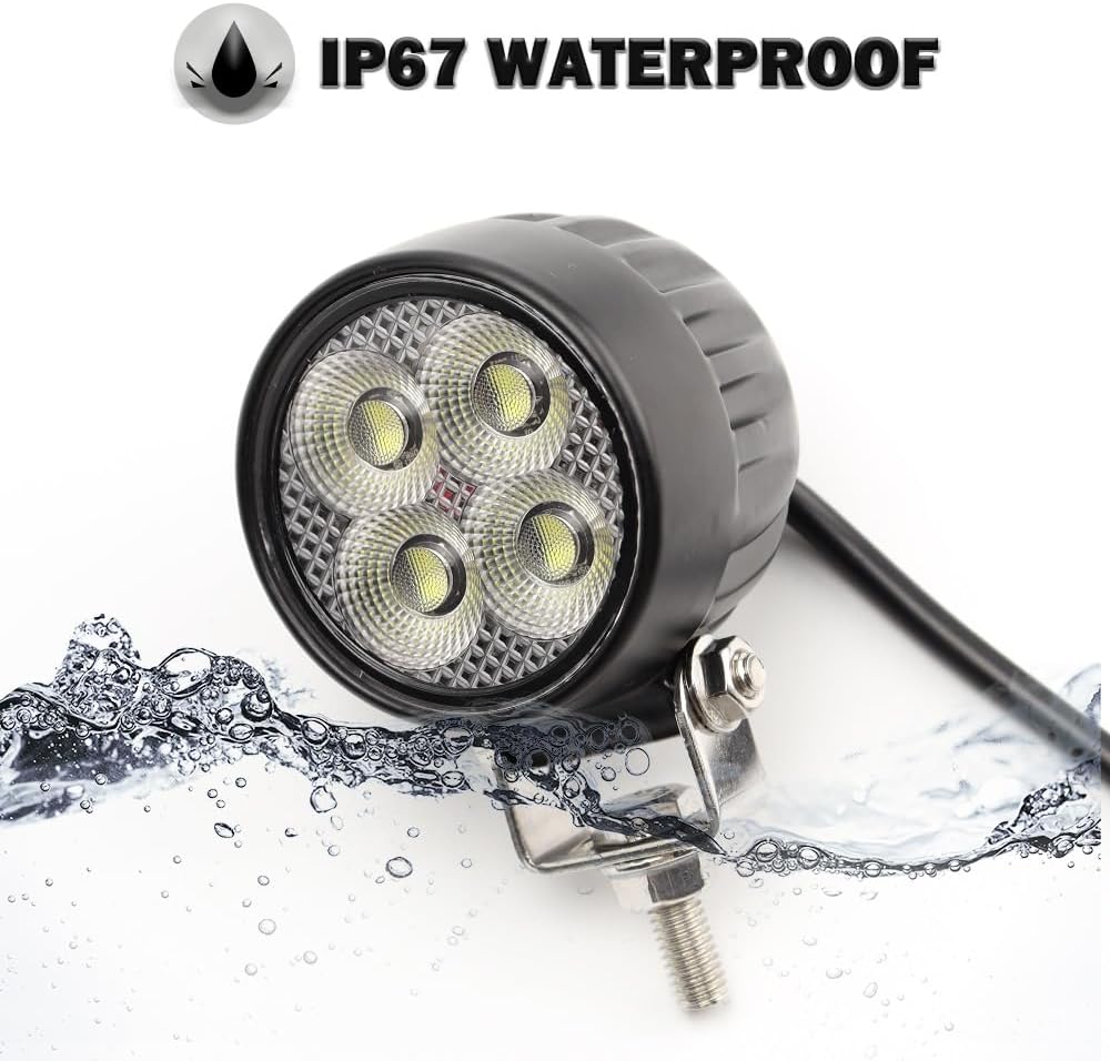 2PCS 20W 2.5 Inch Round Work Light Driving Lights LED Work Lights for Motorcycle Tractor Car Offroad Flood Beam Work Lamp 12v 24v 1800lm