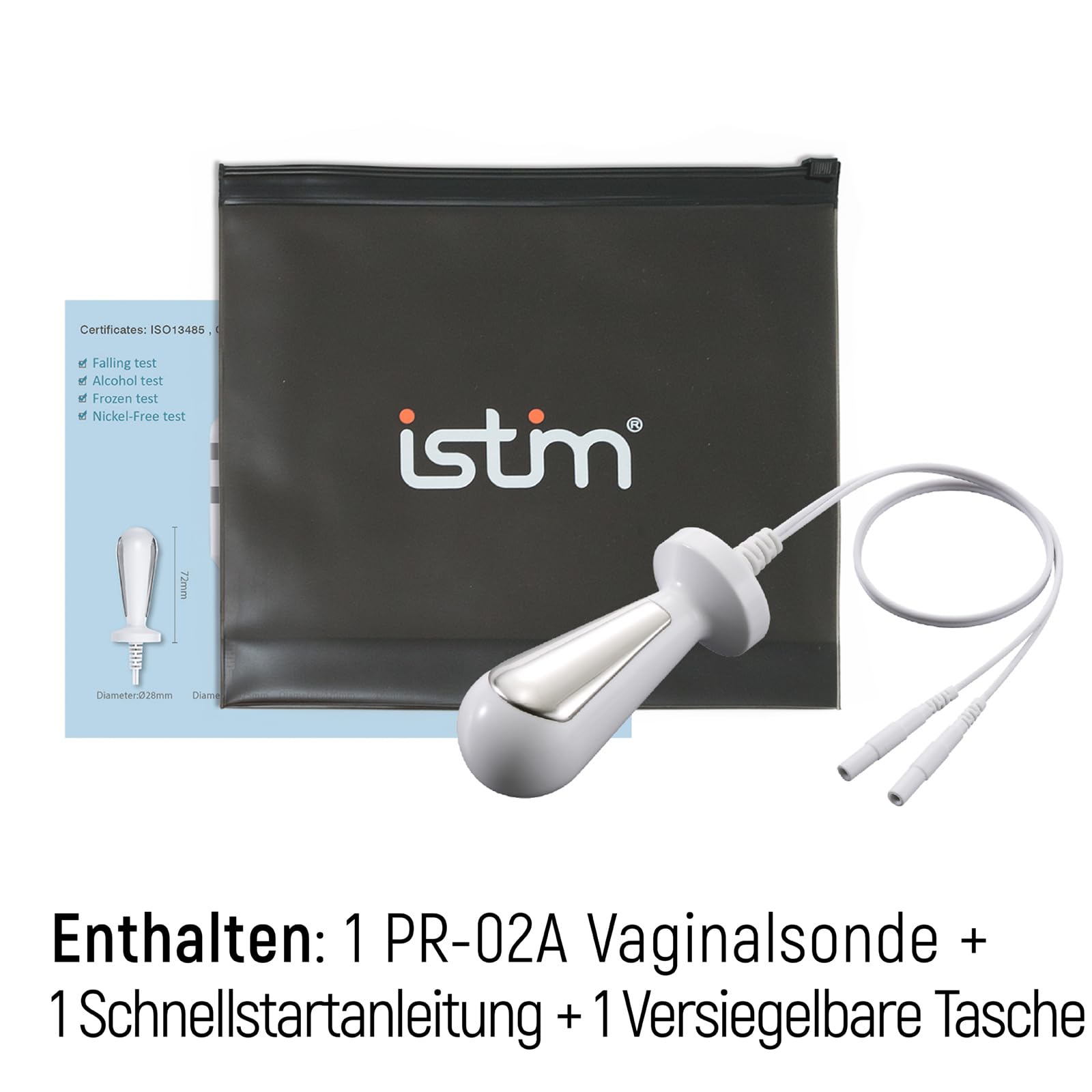 iSTIM Sonde für Kegelübungen, elektrische Stimulation der Beckenbodenmuskulatur, Inkontinenz – kompatibel mit TENS/EMS-zugelassenem… (Vaginal)