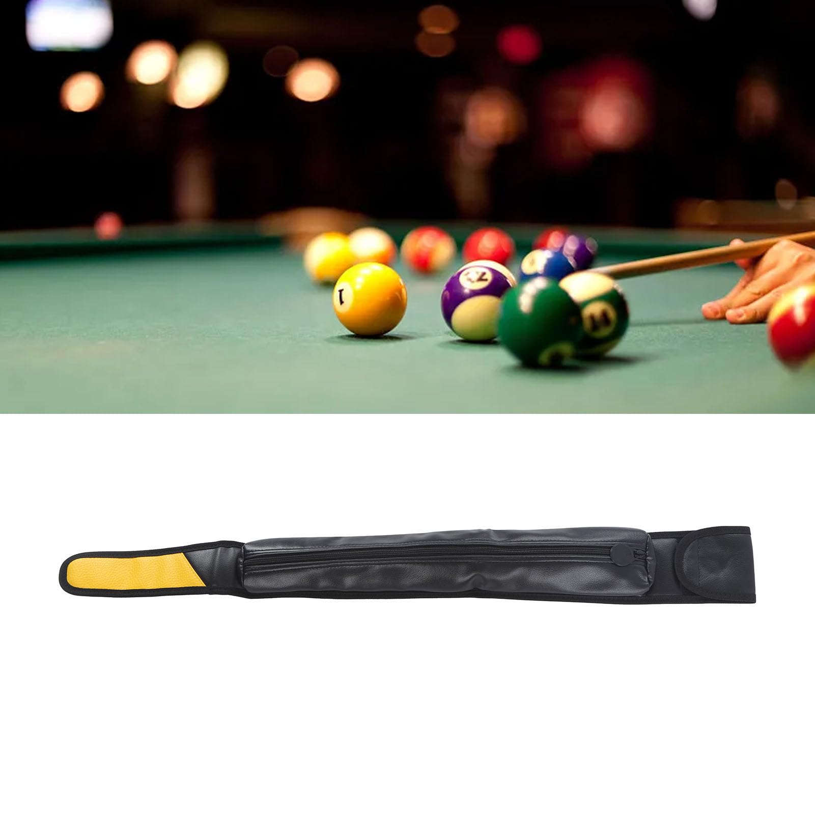 Custodia Morbida Per Stecca Da Biliardo 2 Pezzi - Interno Imbottito, Nero, Modello Riley - Foto 2