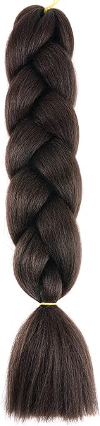 Treccine Africane Extension Capelli Sintetici 1pcs 60cm Extension Capelli per Treccine Africane Finti Estensioni Trecce Afro Braiding Hair (Marrone Cioccolato) - 2