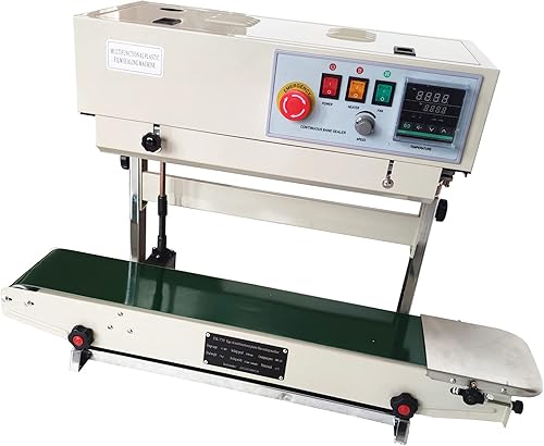 Miniatura 4 de HQHAOTWU Máquina de sellado continuo, Máquina selladora de banda continua con configuración vertical u horizontal, Máquina de sellado continuo de