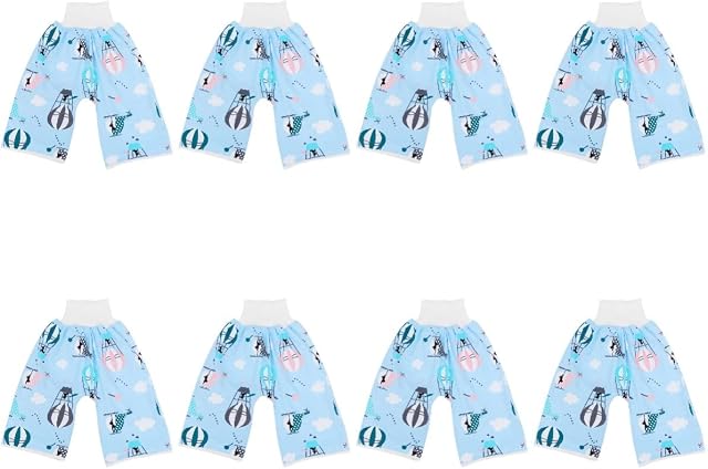 Healifty 8pcs Hot Potty Boys Infants Waterproof Children Toddler Cartoon Short Nappy Toddlers Girls Airballoon Training Underwear Diaper Pants Time Cushion Sky- Night Reusable Printed
