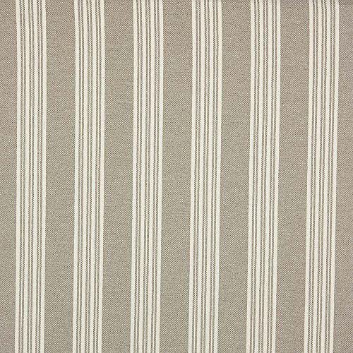 Kt KILOtela - Tela Loneta Half Panamá Hilo Tintado, Algodón, Fibras Recicladas, Decoración, Tapizar, Cojines, Manteles, 100 cm Largo x 280 cm Ancho, Rayas de 3,8 cm, Beige, Crudo - 1 Metro