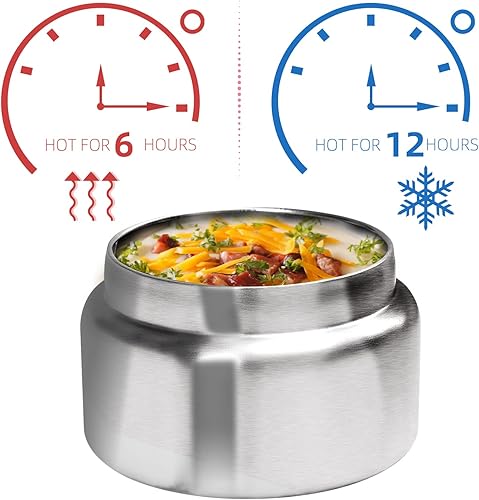 Miniatura 5 de CocoMeiwei Termo para alimentos calientes y niños recipiente aislado para bebidas frías de 8 onzas de acero inoxidable boca ancha termo de sopa para