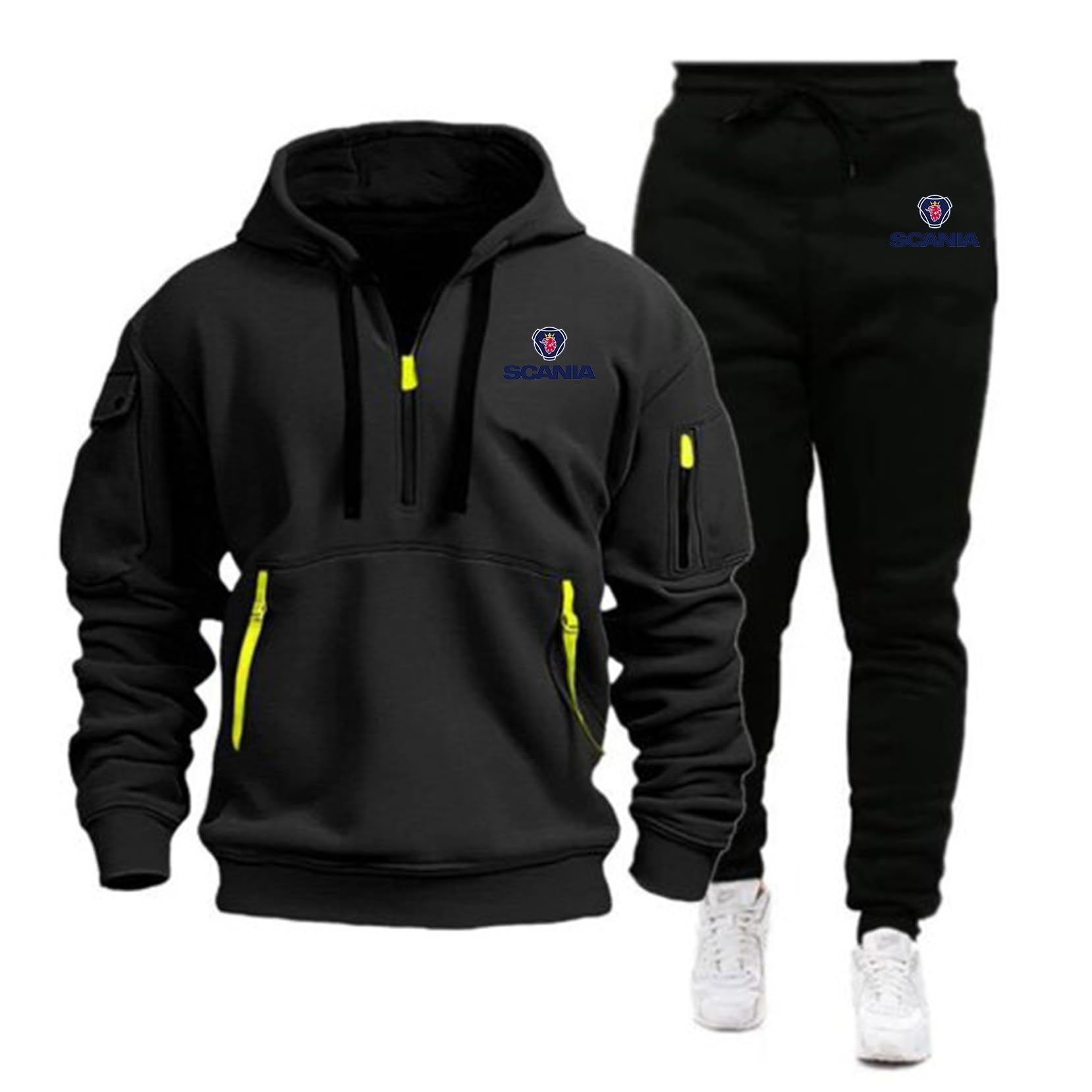 Tuta da uomo for SCANIA, set da 2 pezzi con cappuccio e zip intera, tute da ginnastica con cappuccio e maniche lunghe.
