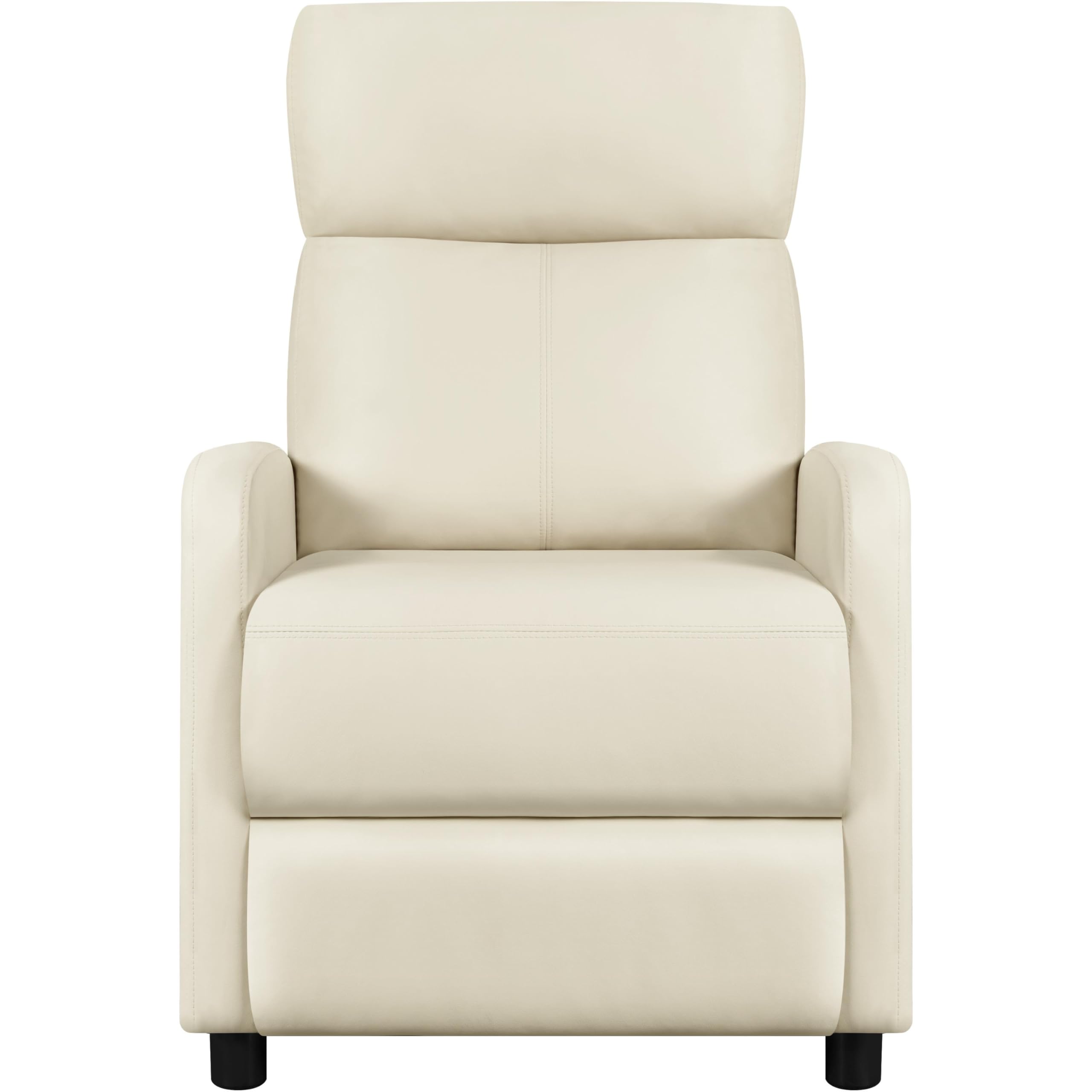 Yaheetech Relaxsessel Fernsehsessel Einzelsofa Ruhesessel mit Verstellbarer Beinablage Liegesessel aus Kunstleder Beige