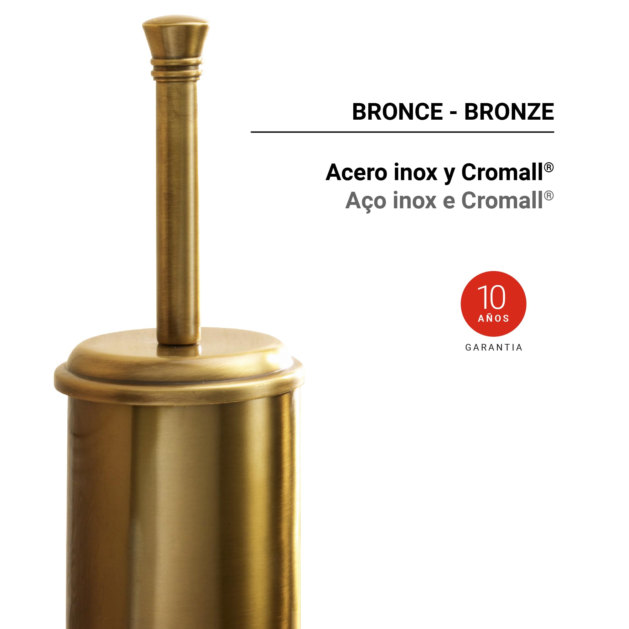 Gedy 75334400200 Escobillero de Suelo, Bronce, 9x9x41 cm, Romance
