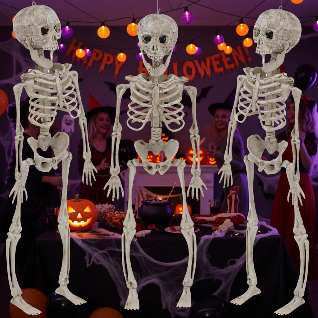 ハロウィーンのスケルトン像怖いお化け屋敷スケルトンハロウィンデコレーション3個。