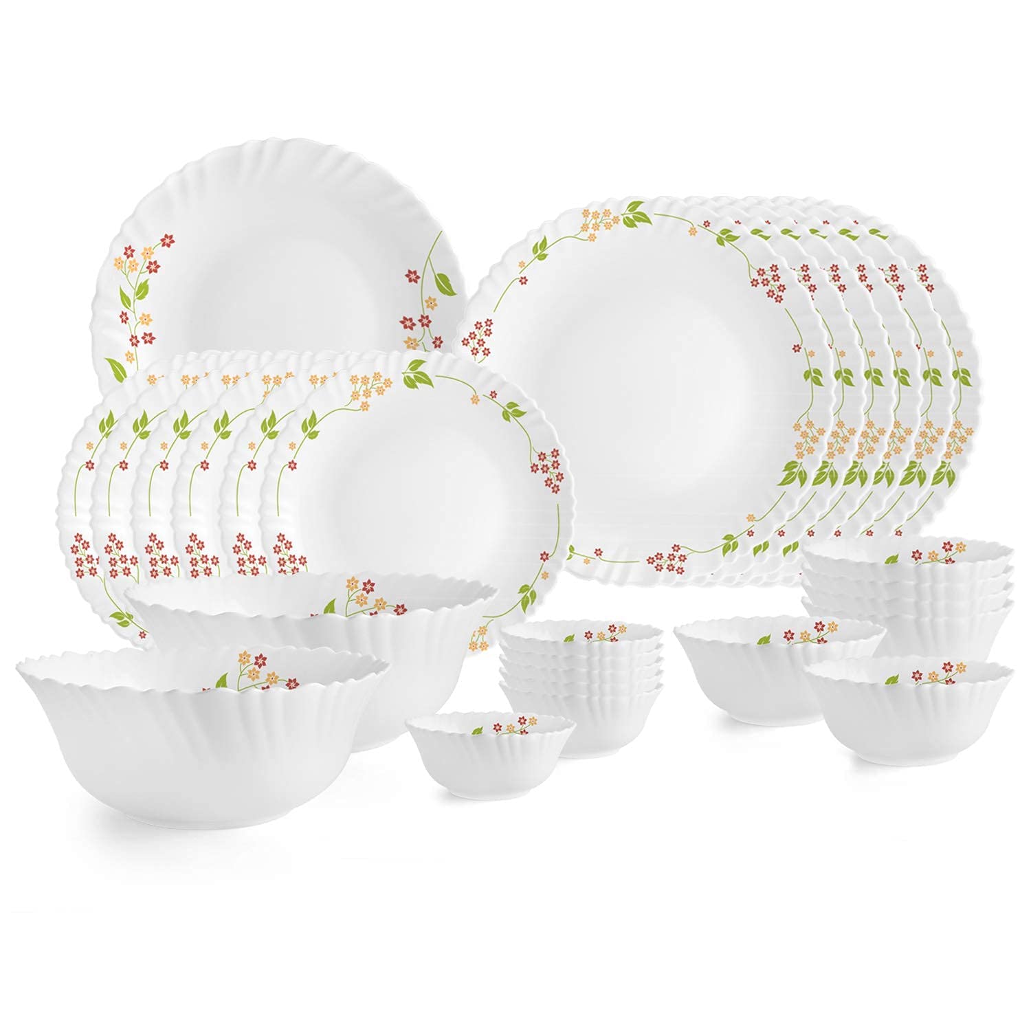 Cello Secret Garden Dinner Set - 35 Piece Opalware -11