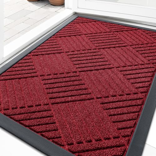 Image of OLANLY Front Door Mat Outside Entrance, Waterproof Heavy-Duty Doormat